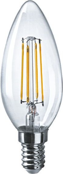 Лампа светодиодная Navigator C35F 220V Е14 4W 2700K Filament свеча 23148