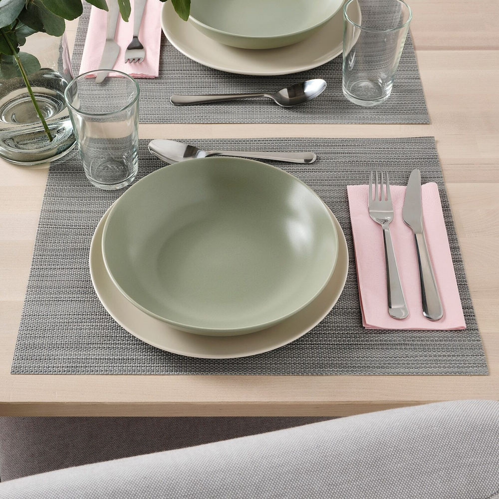 IKEA FÄRGKLAR  (ИКЕА ФÄРГКЛАР)  -  Глубокая тарелка, матовый зеленый, 23 см