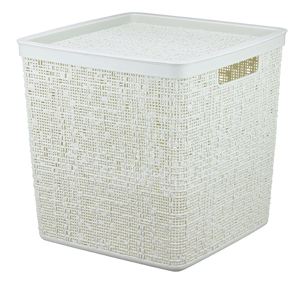 Коробка БЯЗЬ 17л с крышкой квадратная 28×28×28 cм М2327