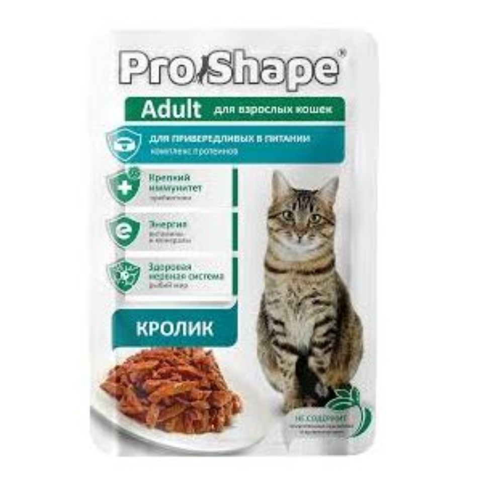 Влажный корм Pro Shape для кошек кролик 75 гр