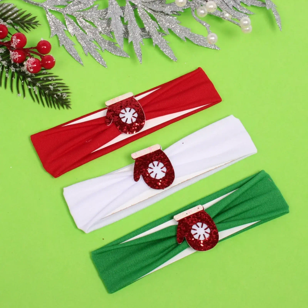 Повязка на голову детская «New Little Mi Mi - Новогодние варежки», микс 3 цвета, 4*16.5см