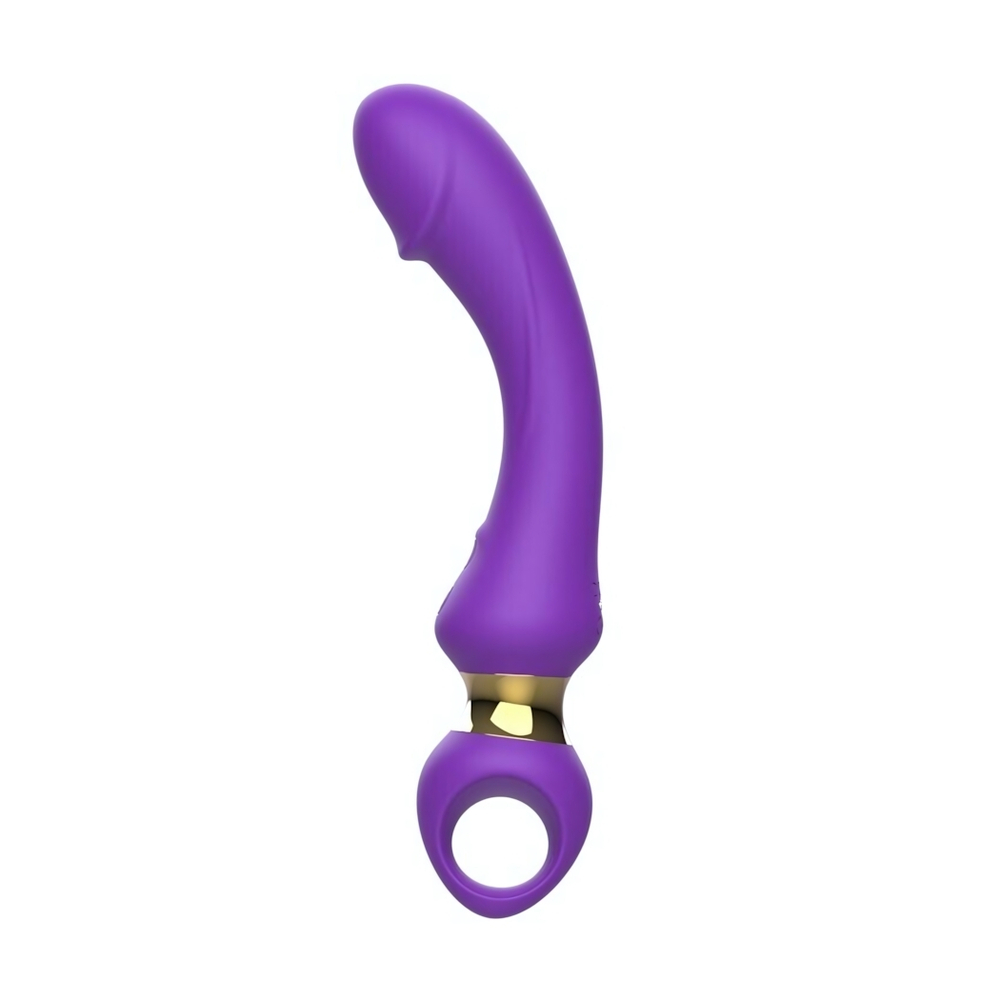 Фиолетовый изогнутый вибромассажер Moon Vibrator - 21,1 см. (Цвет: фиолетовый)