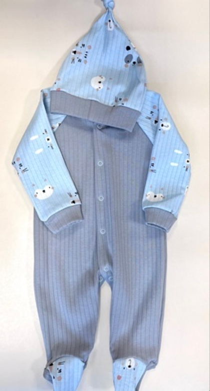 Комбинезон для мальчика с шапочкой