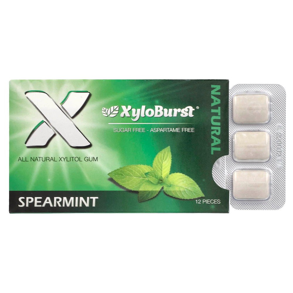 Xyloburst, ксилитоловая камедь, мята, 12 шт.