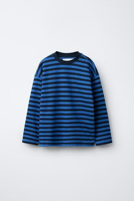 ZARA ФУТБОЛКА В ПОЛОСКУ, СИНИЙ