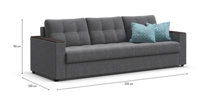 Диван Атланта НПБ 120 рогожка Malmo серый