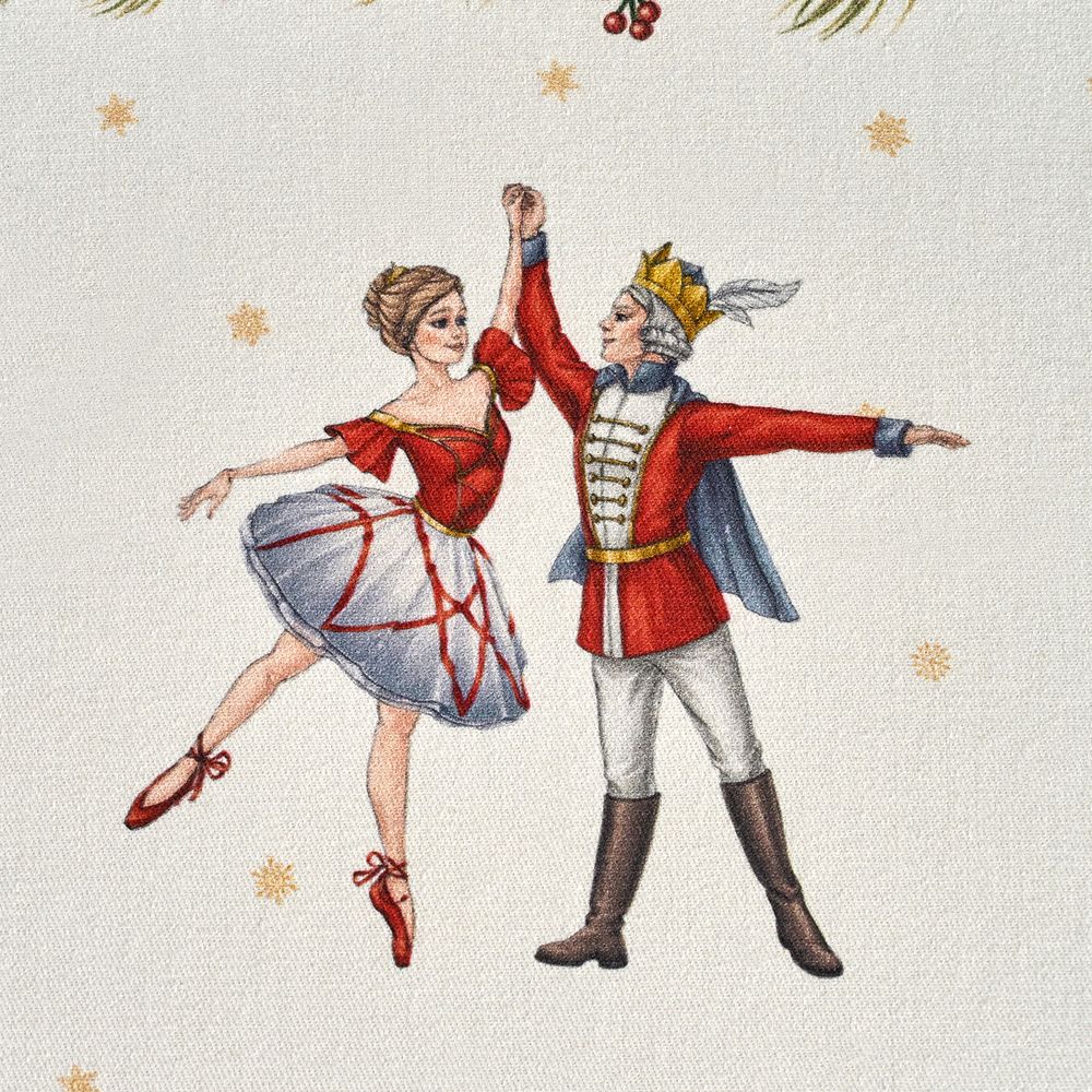 СКАТЕРТЬ "ЩЕЛКУНЧИК" 110Х140СМ ,БЕЖЕВЫЙ ,100% ХЛОПОК,ТВИЛ