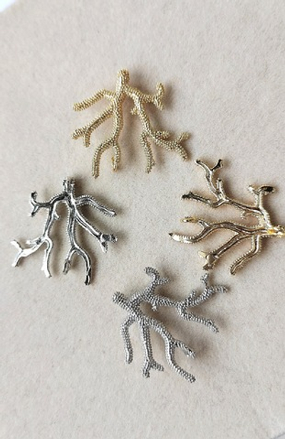 24950-р Подвеска-коннектор "Веточка коралла" 24*22мм, родий