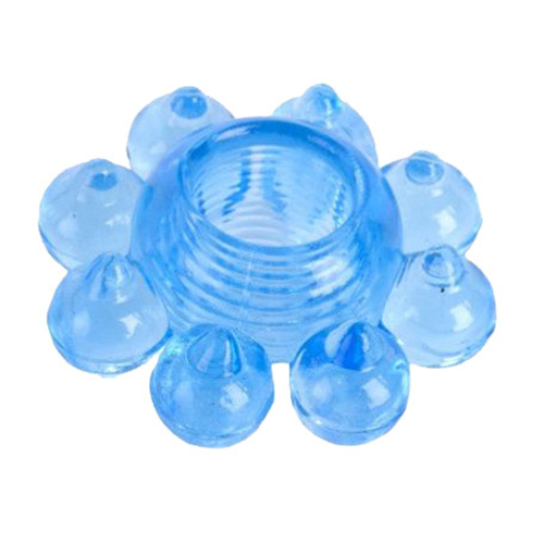 Голубое эрекционное гелевое кольцо-цветок 1,5см ToyFa Basic 818001-6