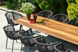 "Куба" обеденная группа на 10 персон, стол HPL "дуб", круглый роуп