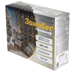 Гирлянда для дома занавес "Бриллиант" 3м,300 лам LED, 8 реж, теплый белый цвет (Серпантин)