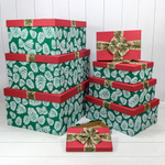 Коробка 55 х 45 х 27.5 см Набор 8 шт "Шишки" (Зеленый)