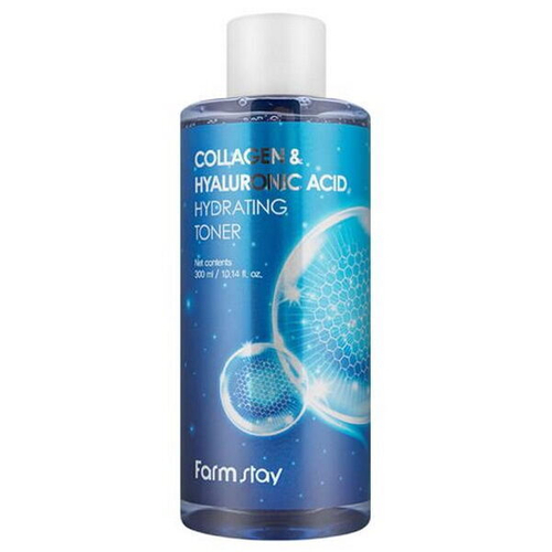 Увлажняющий тонер с гиалуроновой кислотой и коллагеном FarmStay Collagen&Hyaluronic Acid Hydrating Toner, 300мл