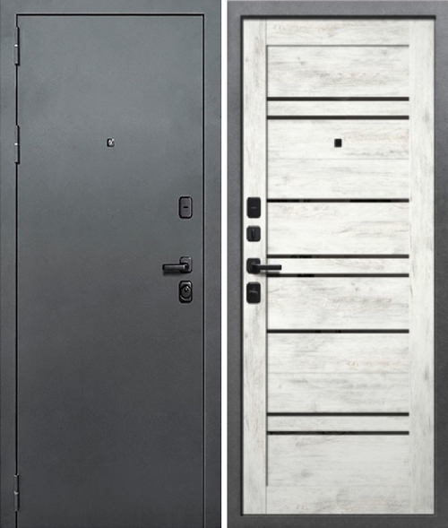 Входная дверь Волга-Бункер ДУЭТ BARN Букле тёмный - Ель альпийская