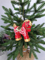 Конь-Огонь ёлочная игрушка из фарфора