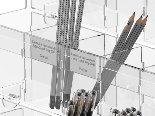 Подставка витрина для продажи ручек 35 ячеек акриловая