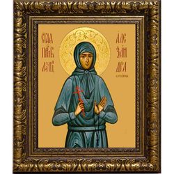 Александра Каспарова Преподобномученица, послушница. Икона на холсте.