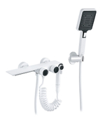 Смеситель для ванны V323531-F однорычажный, водопад, белый