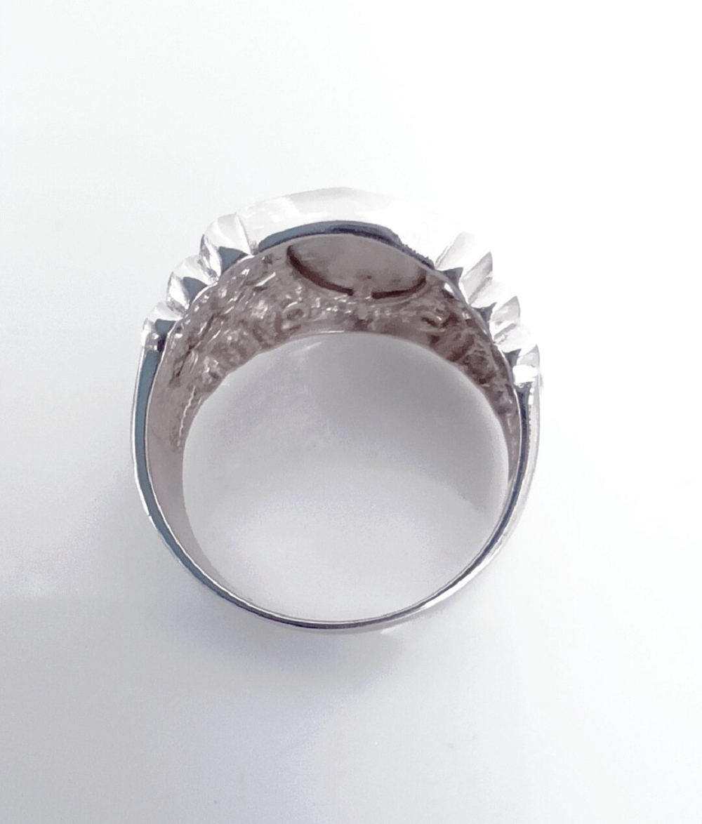 Печатка "Эстерелла", родированное серебро, 925 проба, фианит/Ф