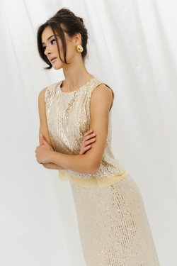 Юбка из пайеток макси