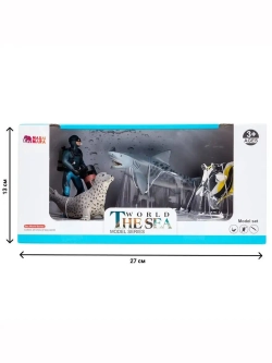 Игрушки фигурки в наборе морские животные (акула, тюлень, дайвер и др)