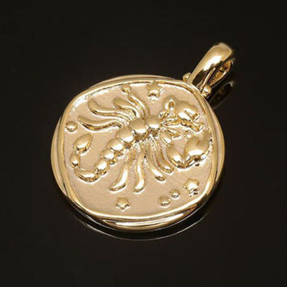 Подвеска Знак Зодиака Скорпион (Юж.Корея), позолота, размер 20*15 мм, цена за 1 шт