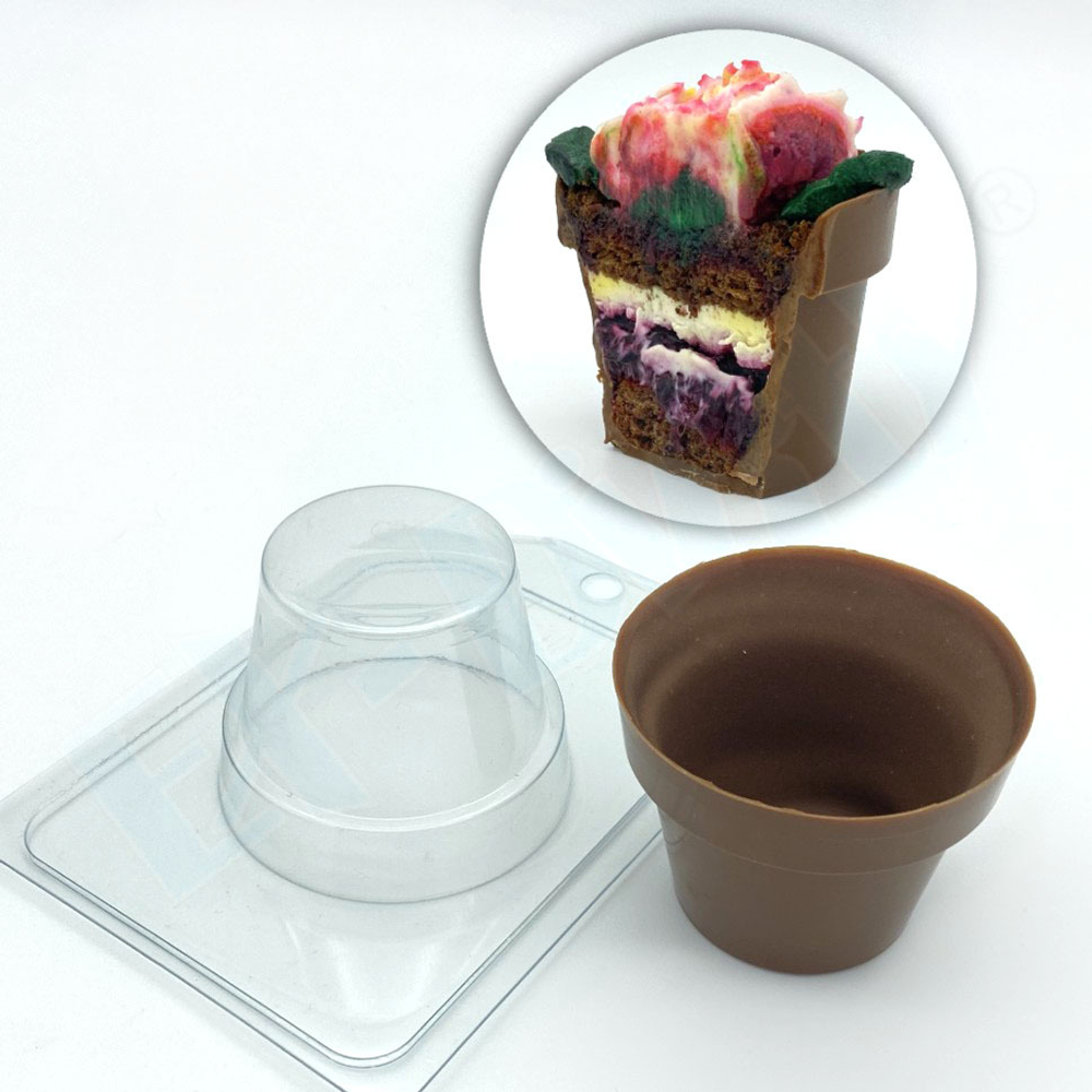 Форма для шоколада ГОРШОЧЕК, КАШПО d70 h56 мм, пластик