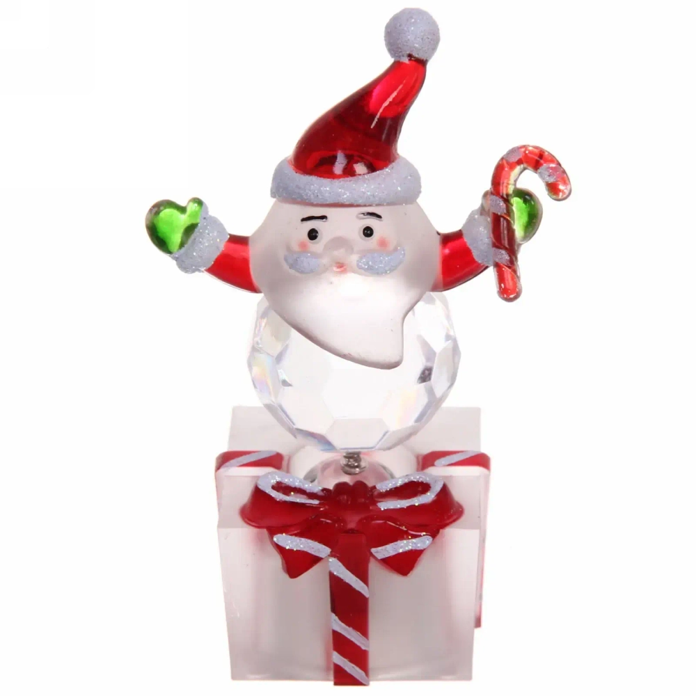 Фигурка с подсветкой «Дед Мороз на подарке» 9 см, микс