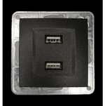 Розетка USB 2x1 Profitec Tesla графит