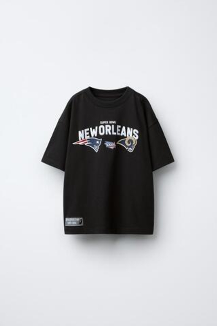 ZARA ФУТБОЛКА С ПРИНТОМ NEW ORLEANS SL © NFL, ЧЕРНЫЙ