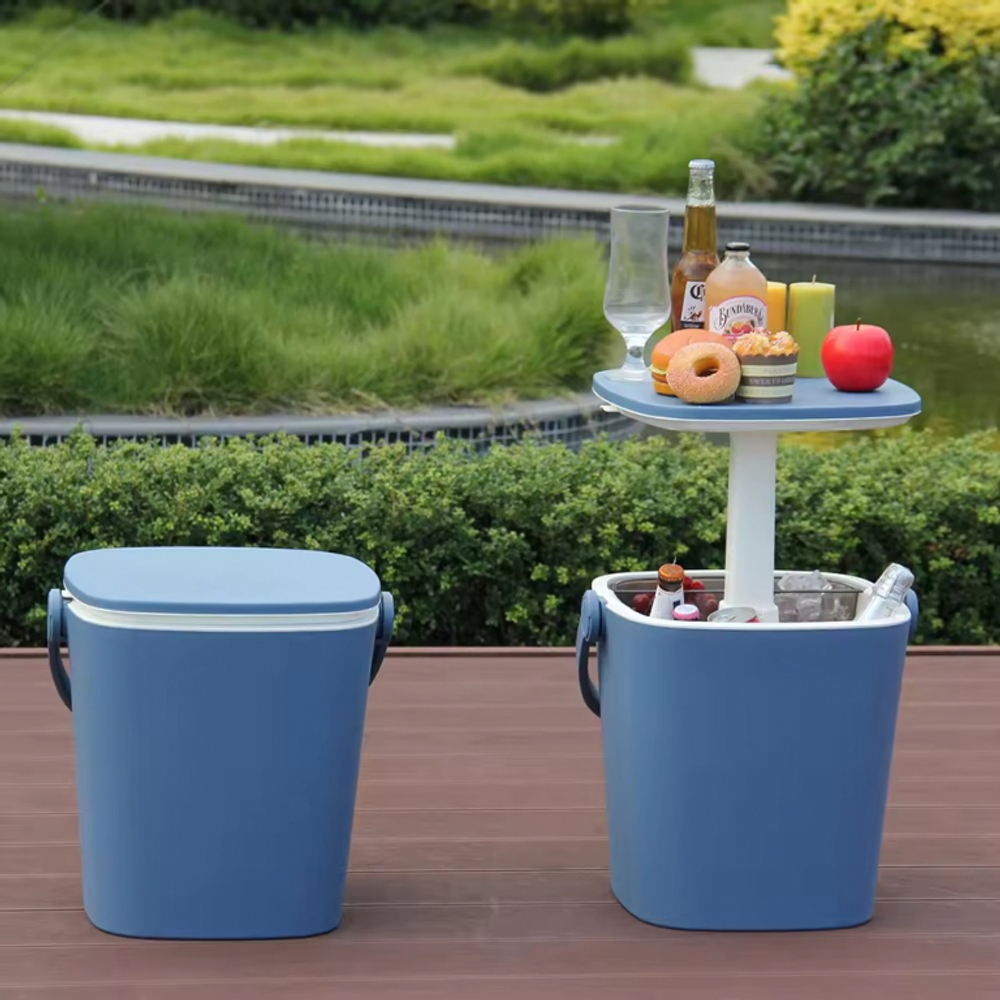 Стол пластиковый мини-бар Tagliamento Pop Up Cool Bar, синий, белый