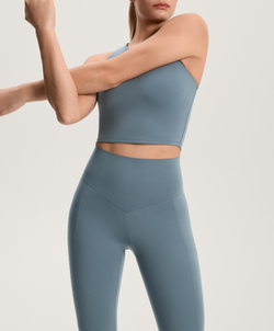 OYSHO Легинсы до щиколотки Compressive, карман и высокая посадка 65 см, серо-синий