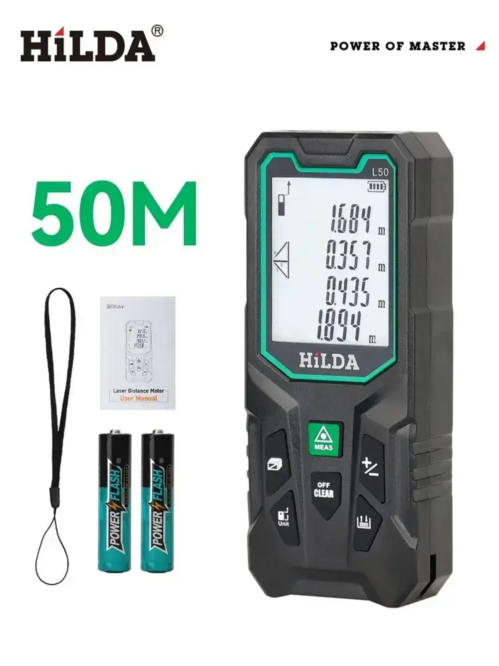 Лазерный дальномер , Зелёный свет,50м 2.0 мм,Доступно на открытом воздухе