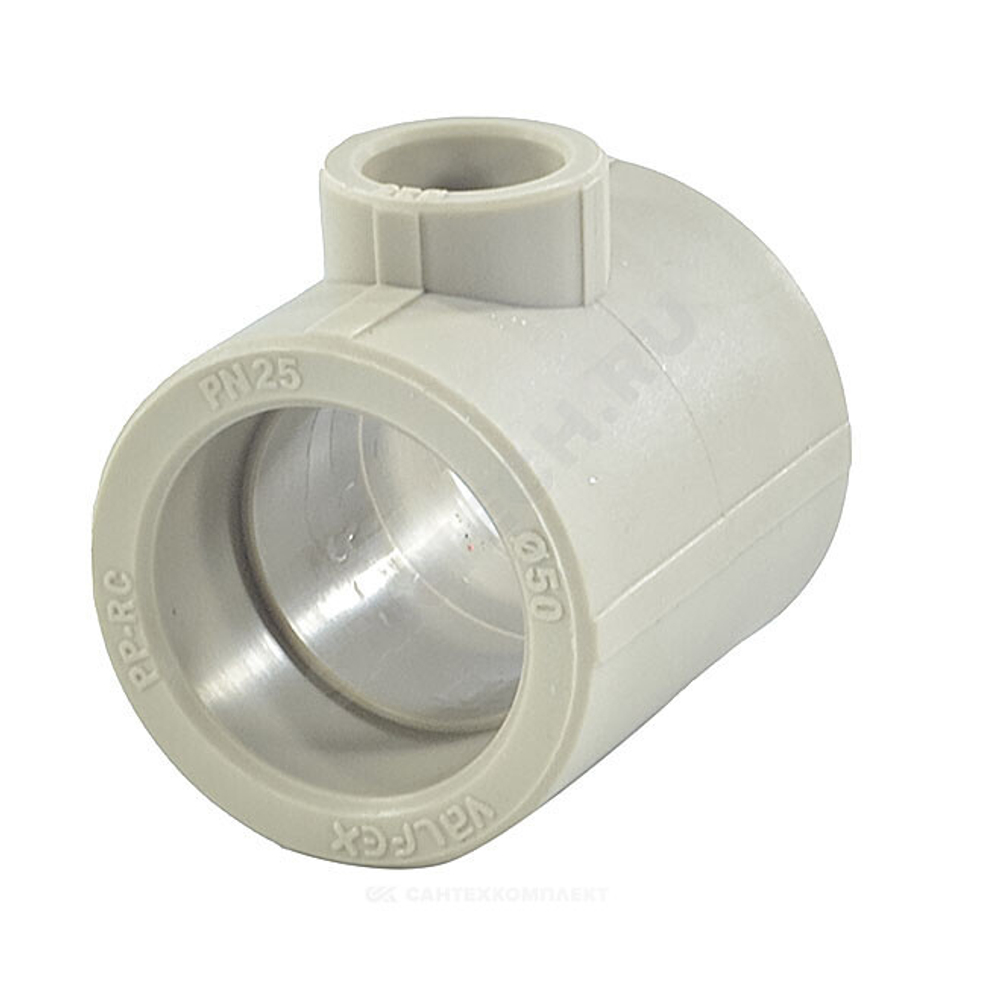 Тройник PP-R переходной серый Дн 40х25х40 внутренняя пайка VALFEX 10402540Г