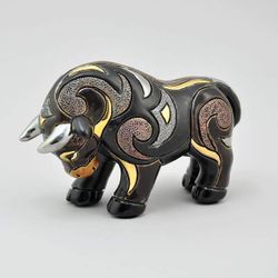 De Rosa Rinconada Керамическая статуэтка Бык черный Wild Life Collection