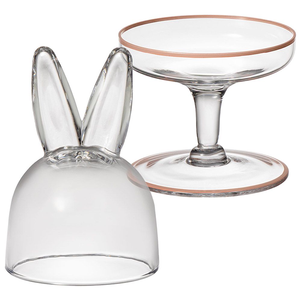 БЛЮДО НА НОЖКЕ С КРЫШКОЙ "RABBIT FAMILY" 12*12*23,5 СМ