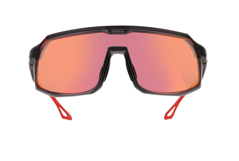 Спортивные очки с диоптриями HILX Inferno Shiny Crystal Dark Grey / Red Lens