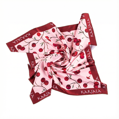 Шейный платок «Карельская клюква», 70×70 см