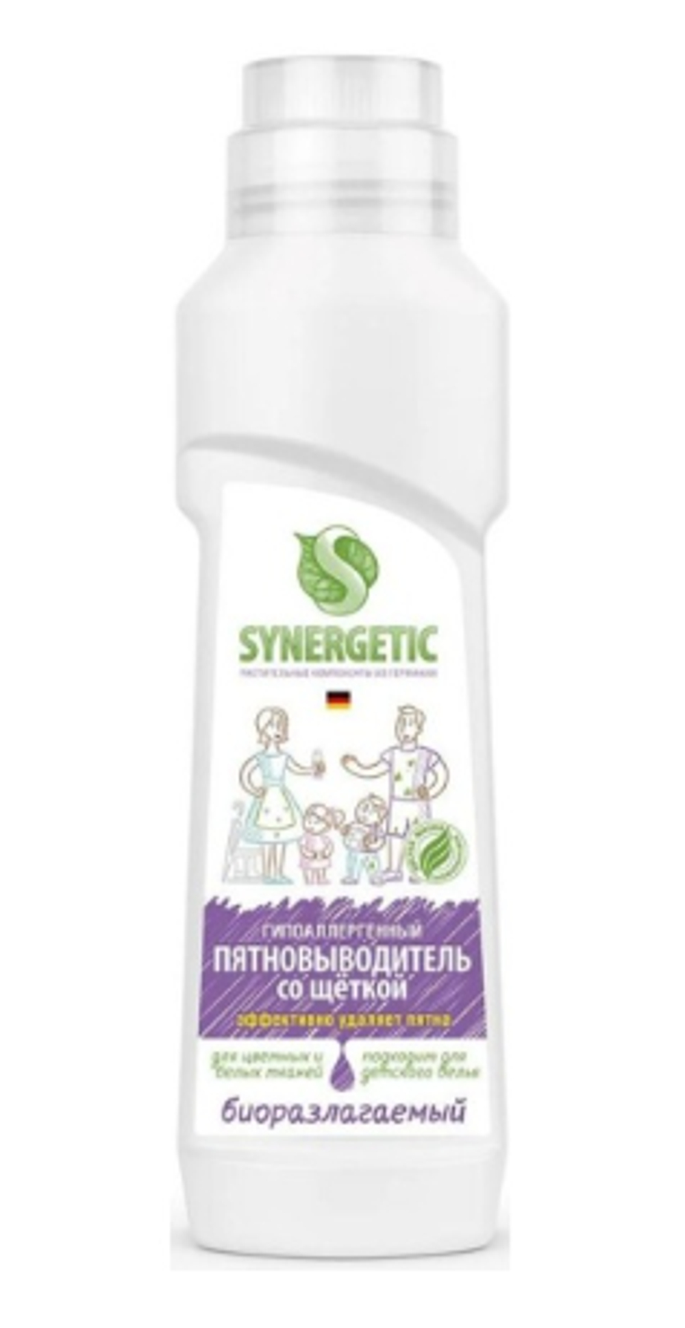 Synergetic Жидкий ПЯТНОВЫВОДИТЕЛЬ со щёткой 250 мл *6*12*