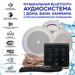 Комплект влагостойкой акустики для бани, сауны и хамама - SW3 Black ECO(черный)