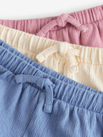 Шорты для девочки Next E65-379, 3 шт., Розовый, Голубой, Молочный