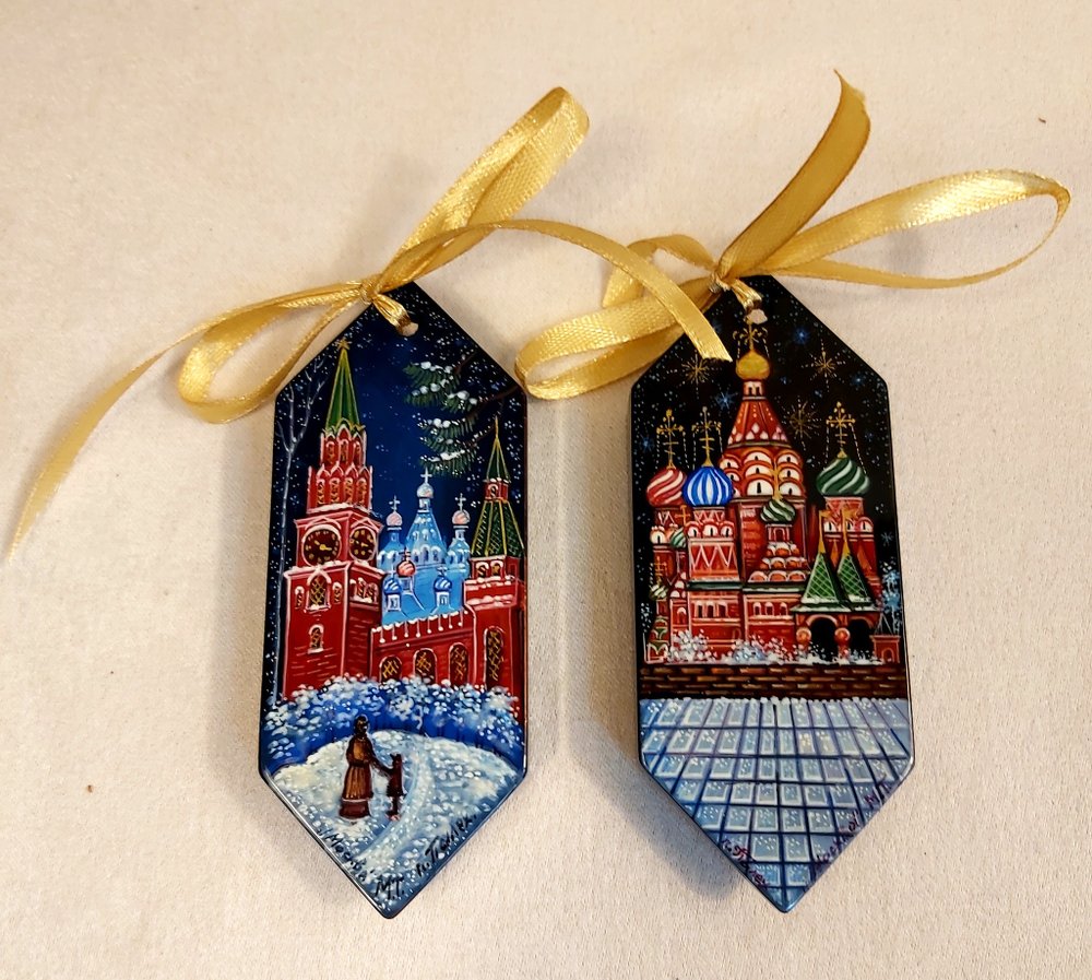 Набор ёлочных игрушек Конфеты с ручной росписью "Москва "