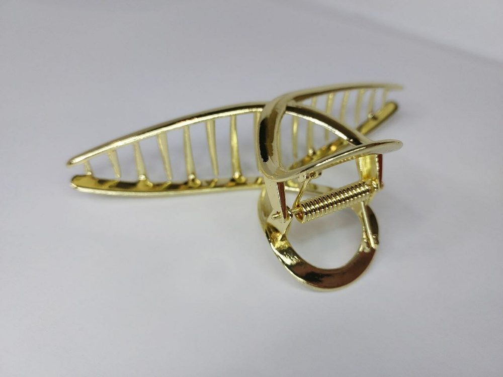 Заколка краб для волос. Заколка подходит для длинных и густых волос Петля. Усиленная. Цвет золото