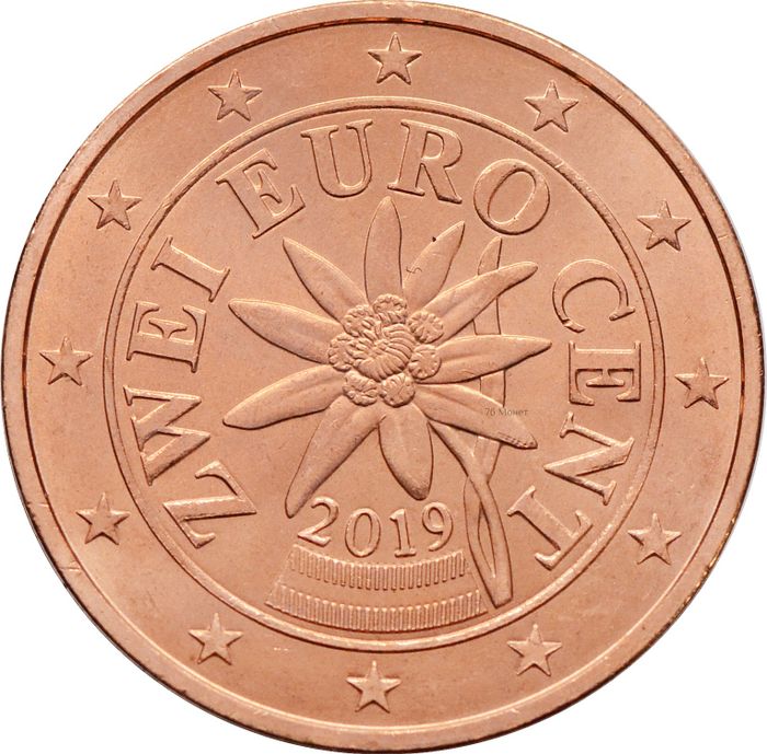 2 евроцента 2019 Австрия (2 euro cent)