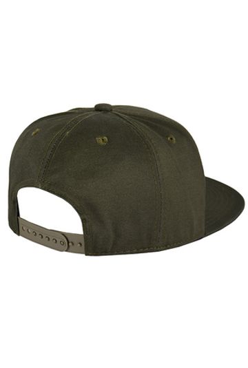 Бейсболка оливковая с прямым козырьком и застежкой сзади