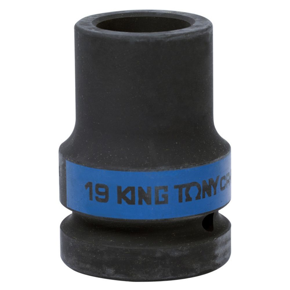 KING TONY (853419M) Головка торцевая глубокая ударная четырехгранная 1", футорочная, 19 мм