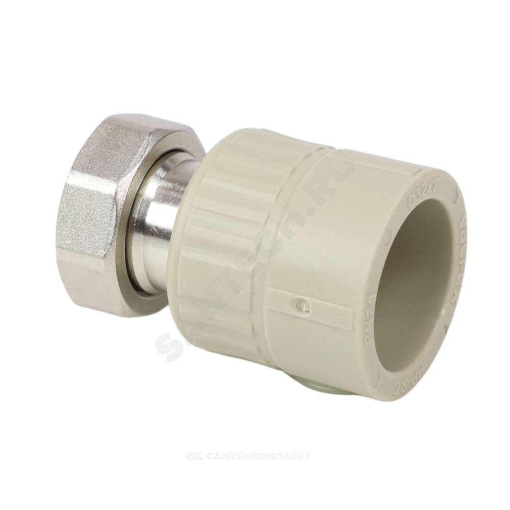 Муфта PP-R комбинированная серая Дн 32х1 1/4" с накидной гайкой VALFEX 10139132Г