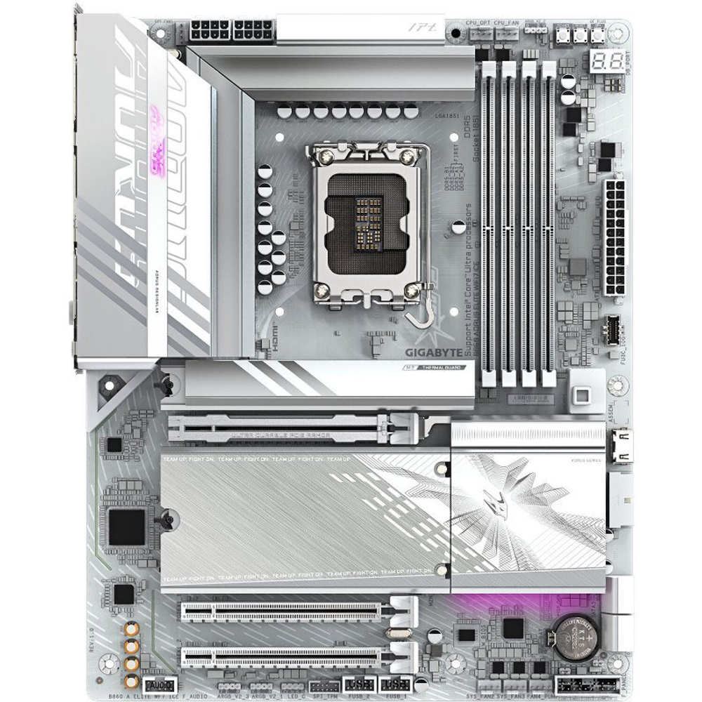 Материнская плата Gigabyte B860M AORUS ELITE WIFI6E ICE, LGA1851, DDR5, mATX