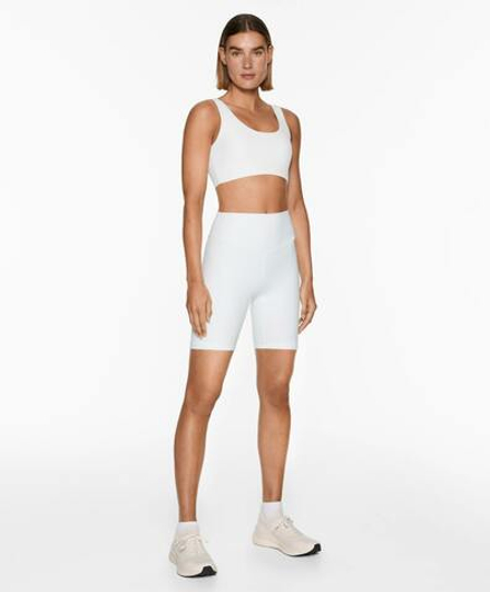 Oysho Спортивный бюстгальтер Comfortlux со средней степенью поддержки, белый