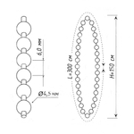 Цепь замкнутая 4,5 х 6,0 мм металлическая 300 см H=150 см, цвет хром (Россия-Китай)